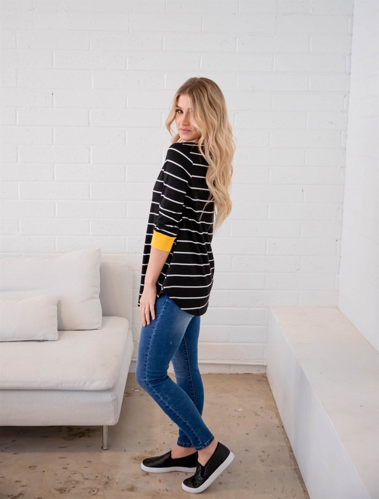 3/4 Sleeve Stripe Stella Top