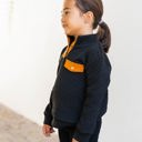 S Black Little Girls Quilted Kennedy Pullover