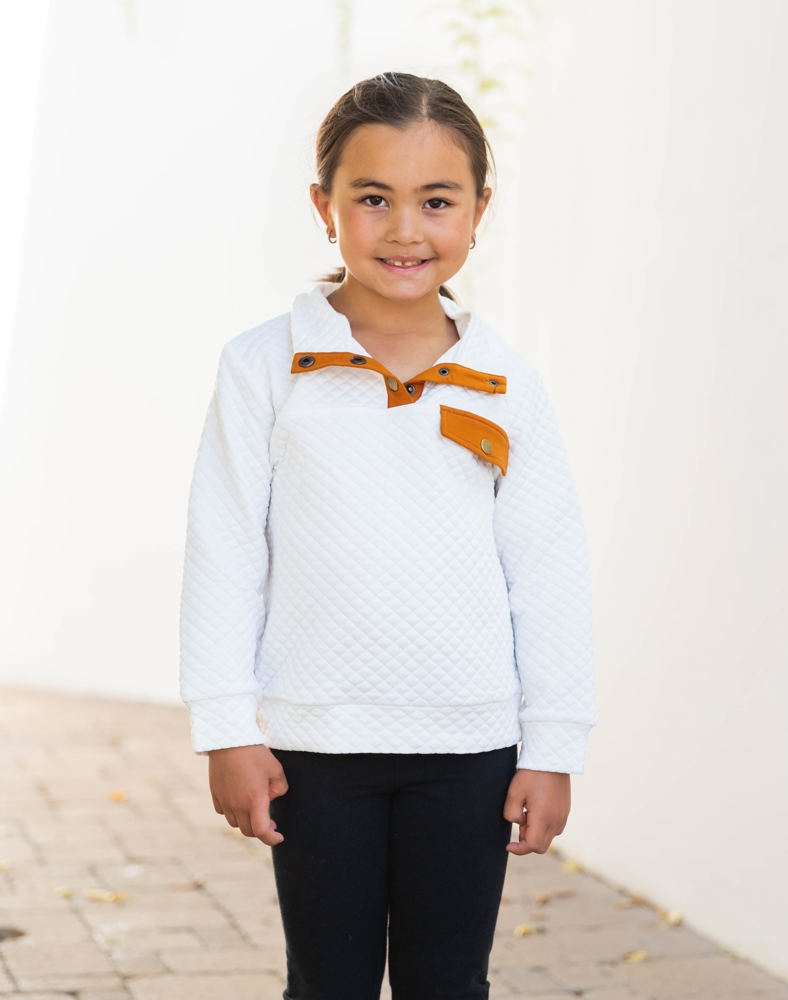 Little Girls Quilted Kennedy Pullover