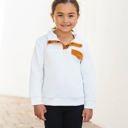 M White Little Girls Quilted Kennedy Pullover