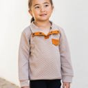 S Tan Little Girls Quilted Kennedy Pullover