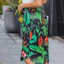 XL Coral Black Tropical Pattern Weekend Skirt