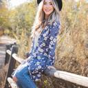 Blue Floral Medium Alisha Patterned Cardigan