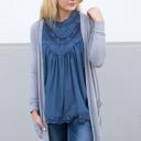 Gray Large Long Pocket Cardigan