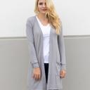 Gray Large Long Pocket Cardigan