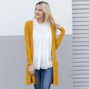 Mustard 1X Long Pocket Cardigan