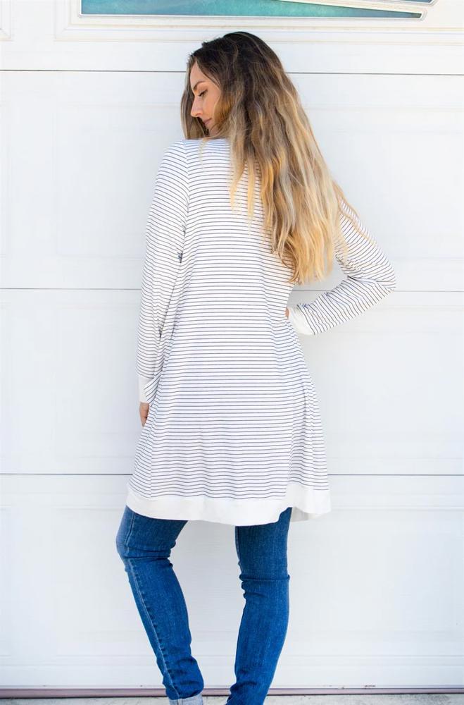 Striped Pocket Cardigan