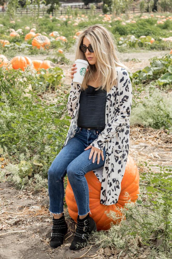 Cream Leopard Pocket Cardigan