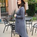 XL Charcoal Button Front Pocket Hi Lo Cardigan