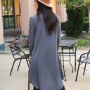 XL Charcoal Button Front Pocket Hi Lo Cardigan