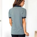 Small Striped Contrast Hem Top