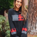 Red Buffalo / Gray Small The Bonnie Colorblock Plaid Top