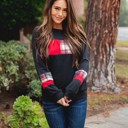 Red Plaid / Red Small The Bonnie Colorblock Plaid Top