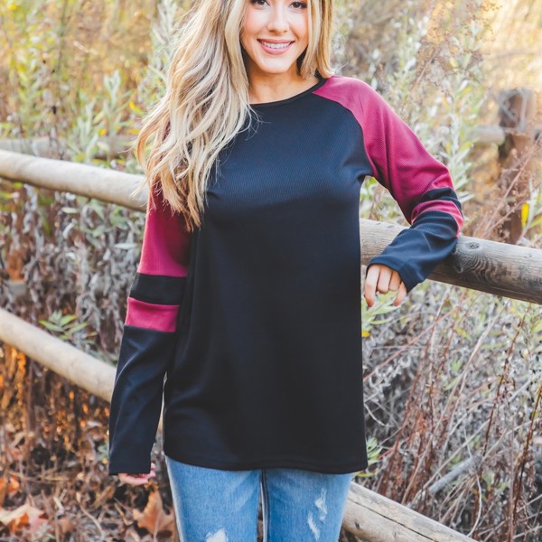 Colorblock Raglan Top