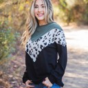 Olive Small V Detail Animal Print Val Top