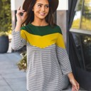  Chevron Detail Stripe Darla Top