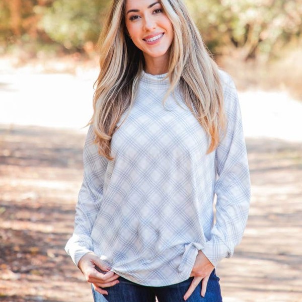 Patterned Cowl Neck Top