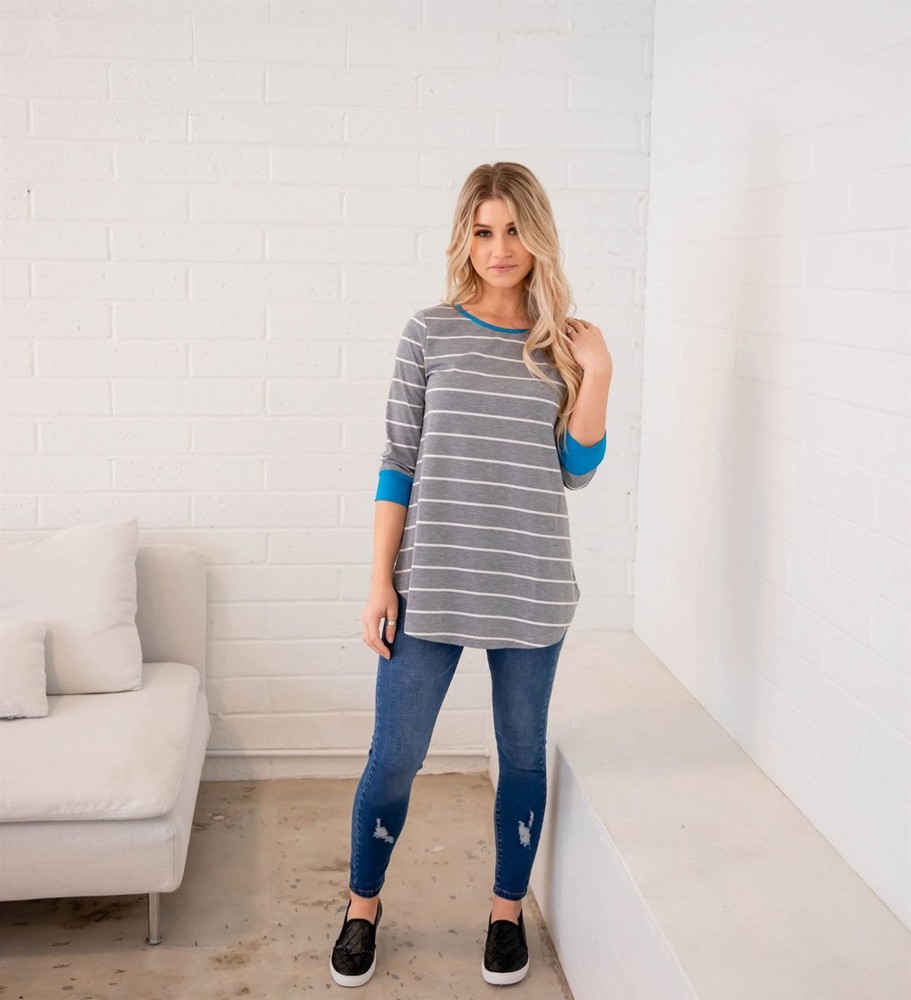 3/4 Sleeve Stripe Stella Top