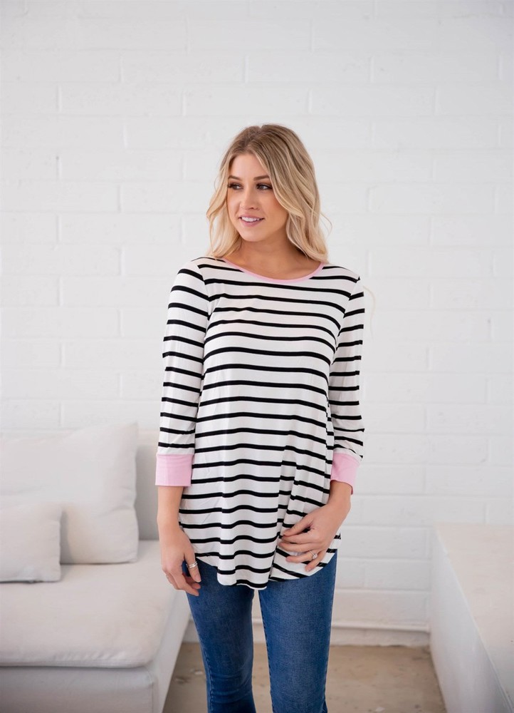 3/4 Sleeve Stripe Stella Top