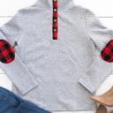  Sammy Plaid Accent Quilted Pullover