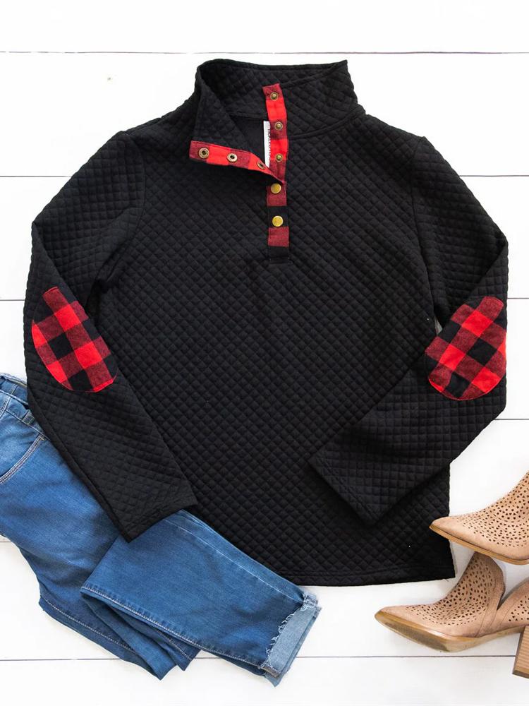 Sammy Plaid Accent Quilted Pullover