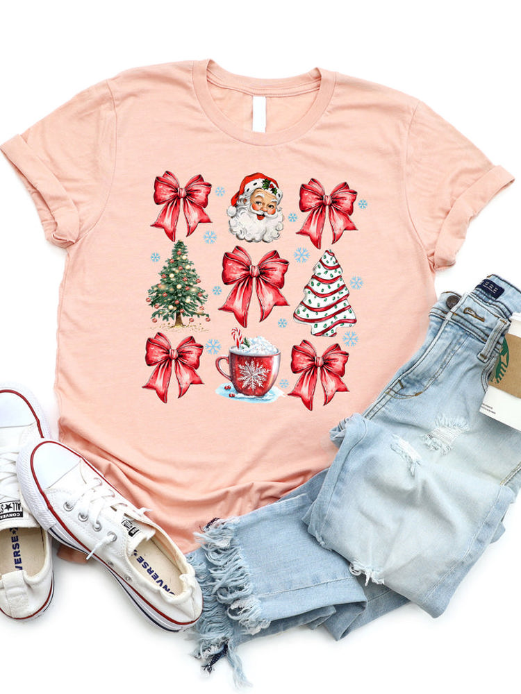 Christmas & Bows Coquette Graphic Tee