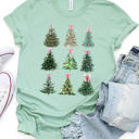  Decorated Bow Christmas Trees Graphic Tee