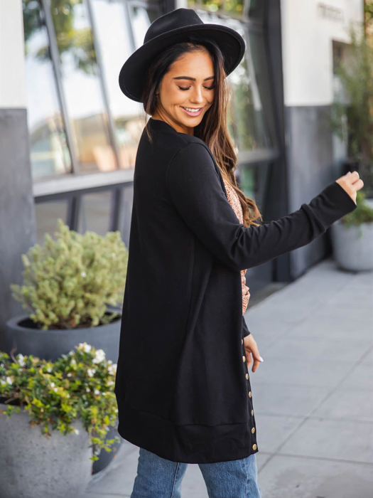 Solid Cleo Snap Cardigan