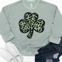  Cheetah Clover Graphic Sweatshirt - St. Patricks Day