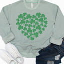  Heart Clovers Graphic Sweatshirt - St. Patricks Day