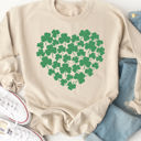  Heart Clovers Graphic Sweatshirt - St. Patricks Day