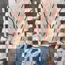 Large Striped Open Knit Sweater