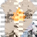 Small Tan Give Thanks Leaf Graphic Tee