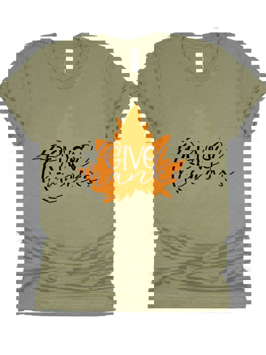 Give Thanks Leaf Graphic Tee