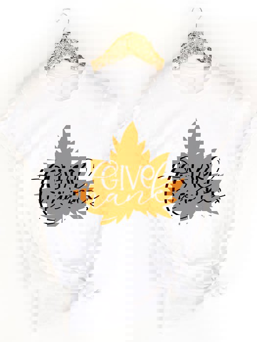 Give Thanks Leaf Graphic Tee