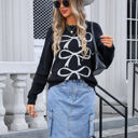 Medium Black Triple Bow Sweater