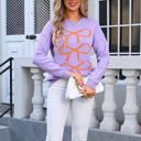 Large Purple Triple Bow Sweater