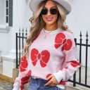  Bow Print Sweater