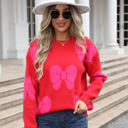  Bow Print Sweater