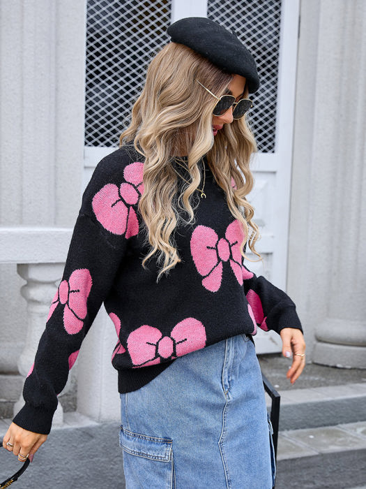 Bow Print Sweater