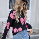 XL Black Bow Print Sweater