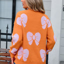 Large Orange Bow Print Sweater
