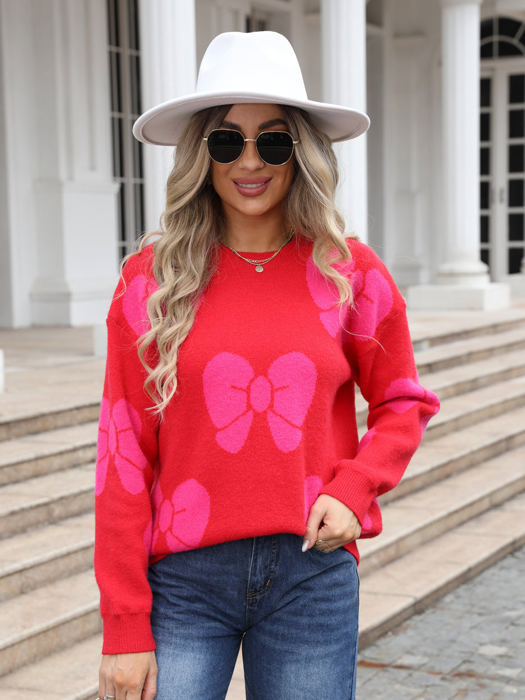 Bow Print Sweater