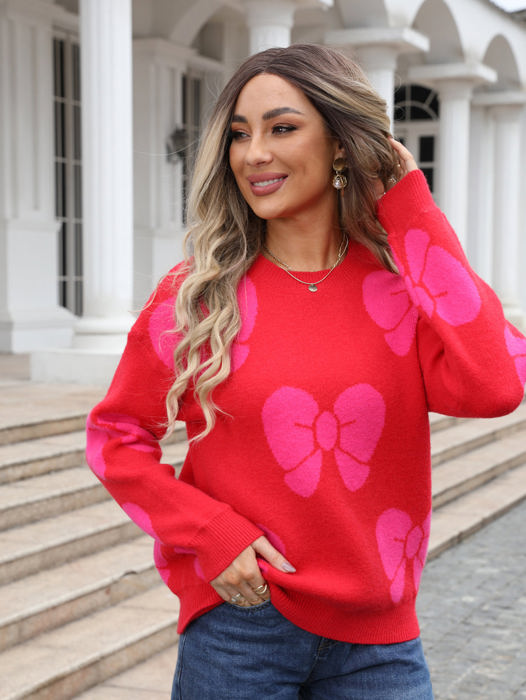 Bow Print Sweater