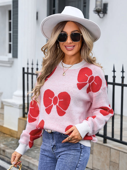 Bow Print Sweater