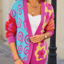  Colorful Mixed Pattern Open Front Cardigan