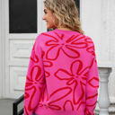 XL Pink Abstract Flower Sweater