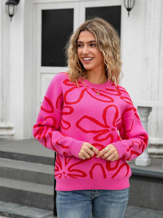 Abstract Flower Sweater