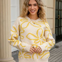 Medium Yellow Abstract Flower Sweater