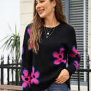 Small Black Flower Print Sweater